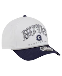 New Era Men's White/Navy Georgetown Hoyas Arch Two-Tone Rope 9FORTY A-Frame M-Crown Adjustable Hat