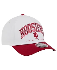 New Era Men's White/Crimson Indiana Hoosiers Arch Two-Tone Rope 9FORTY A-Frame M-Crown Adjustable Hat