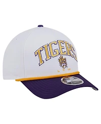 New Era Men's White/Purple Lsu Tigers Arch Two-Tone Rope 9FORTY A-Frame M-Crown Adjustable Hat