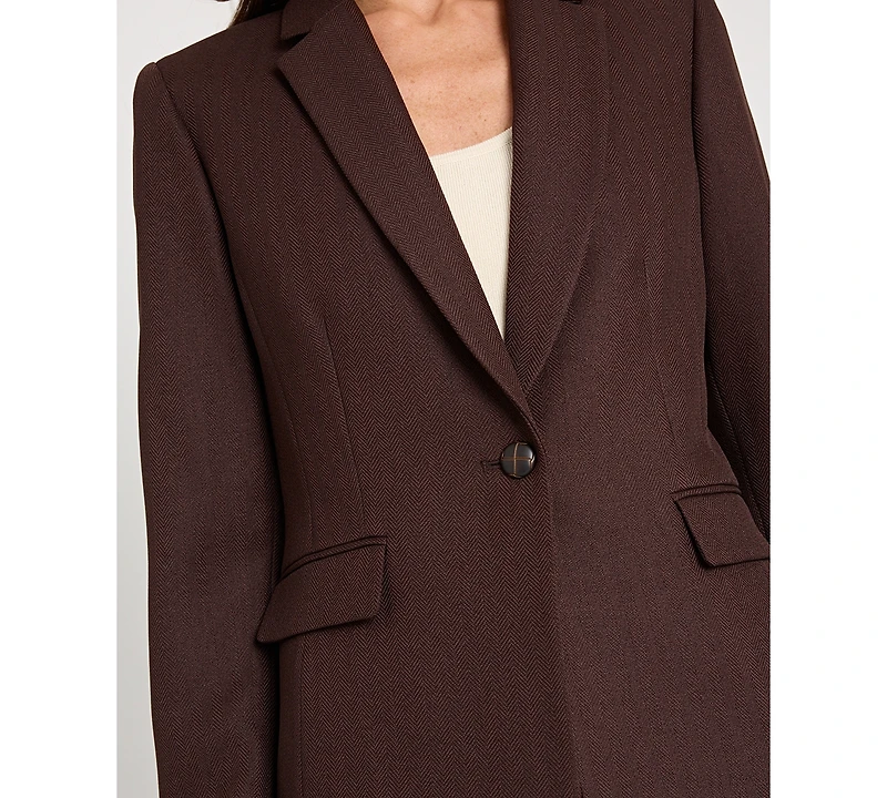 Tahari Asl Women's Herringbone Peak Lapel Blazer