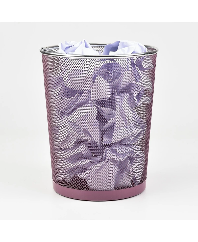 Trio Essentials 10 Liter Mesh Waste Basket Can for Garbage, Round Open Top Trash Can for Office, Bathroom Bedroom, Kitchen