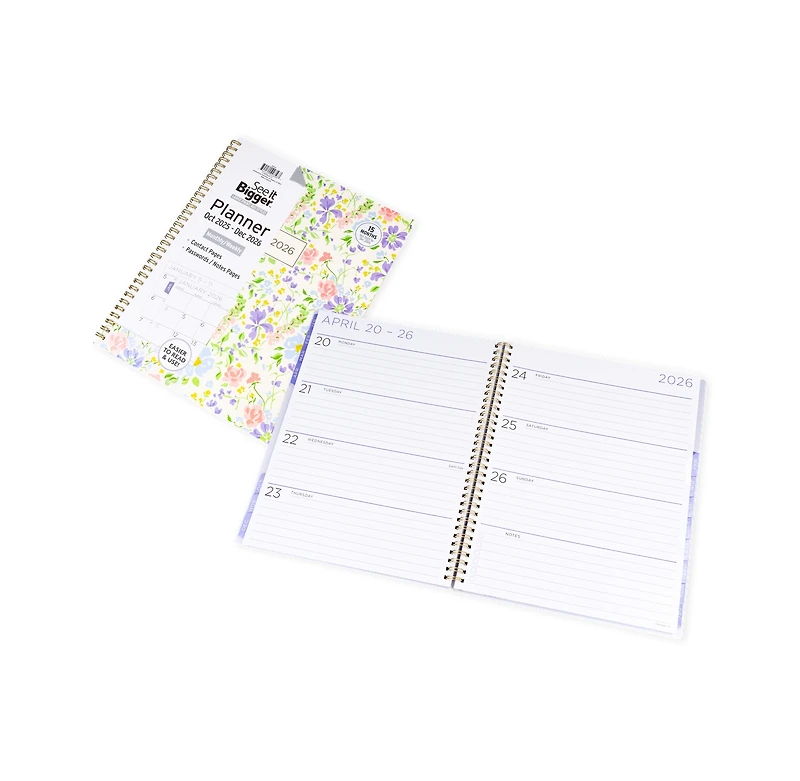 See It Bigger 15 Monthly Weekly Planner