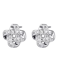 Adornia Silver Cz Knot Twist Stud Earrings