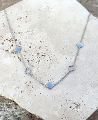 Adornia Silver Clover Station Necklace
