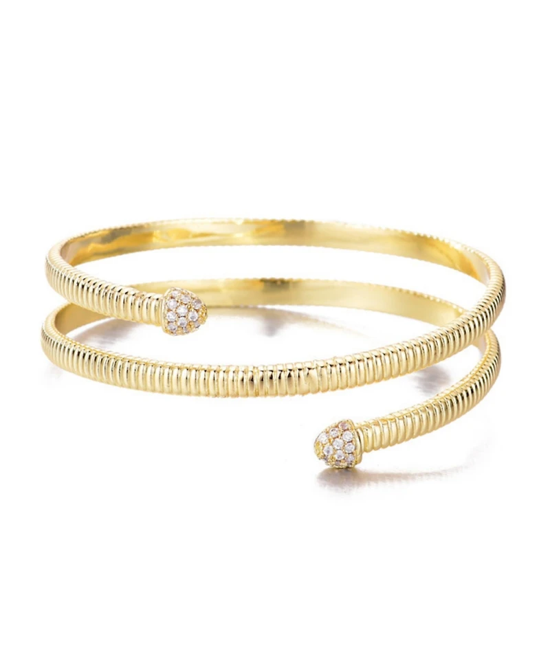 Adornia Gold Crystal Wrap Cuff Bracelet