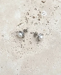 Adornia Silver Freshwater Pearl Stud Earrings