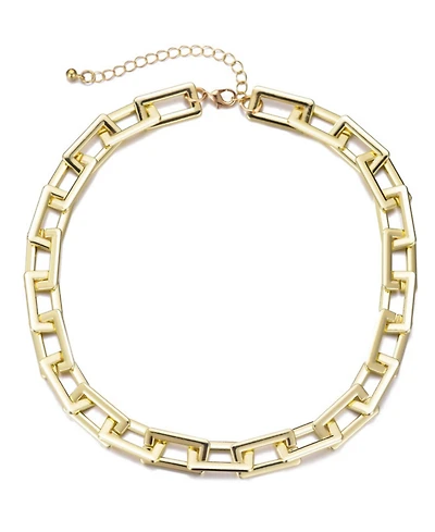 Adornia Gold Rectangle Paperclip Chain Necklace