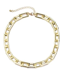 Adornia Gold Rectangle Paperclip Chain Necklace