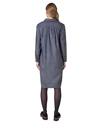 Celtic & Co. Women's Chambray Long Sleeve Knee Length Dress