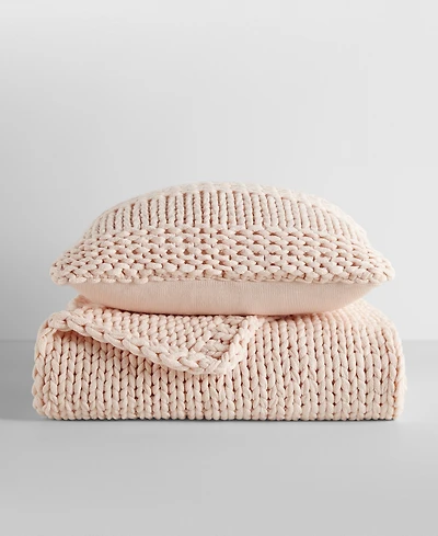 ienjoy Home Chunky Blanket and Decor Pillow Bundle, 21" x