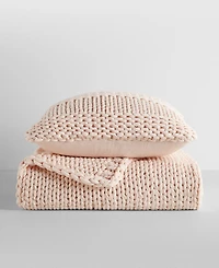 ienjoy Home Chunky Blanket and Decor Pillow Bundle, 21" x