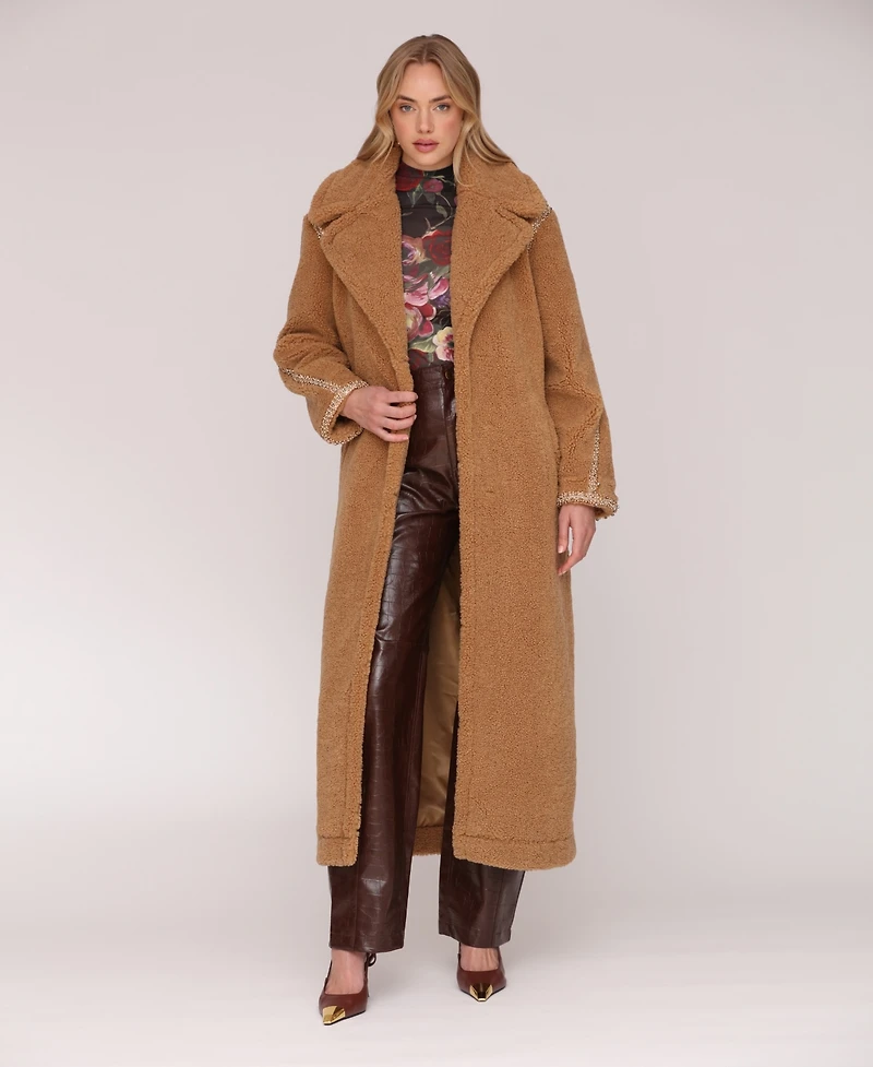 Avec Les Filles Women's Long Sleeve Oversized Belted Coat