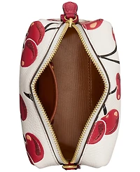 Coach Boxed Mini Cherry Print Leather Essential Cosmetic Pouch