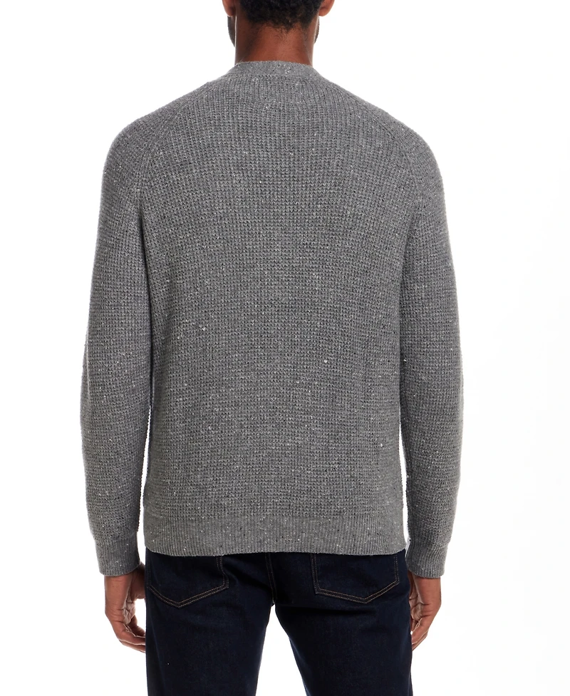 Weatherproof Vintage Men's Waffle Donegal Cardigan Sweater