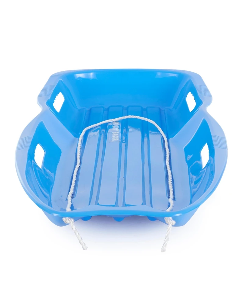 Slippery Racer Downhill Xtreme Adults and Kids Plastic Toboggan Snow Sled, Blue