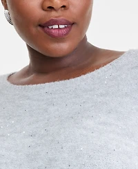 I.n.c. International Concepts Plus Roving Sequin Boat-Neck Tunic Sweater, Macy's Exclusive