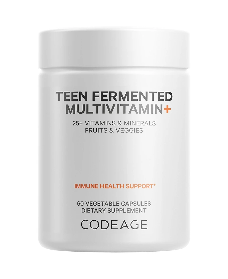 Codeage Teen s Daily Multivitamin Supplement, 25+ Vitamins & Minerals for Teenage Boys & Girls, Organic Whole Foods Vitamins for Teenagers, Vitamin A,