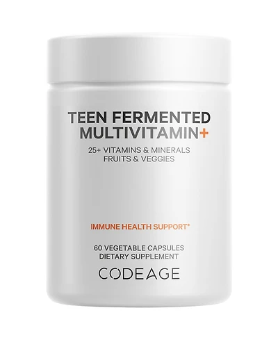 Codeage Teen s Daily Multivitamin Supplement, 25+ Vitamins & Minerals for Teenage Boys & Girls, Organic Whole Foods Vitamins for Teenagers, Vitamin A,