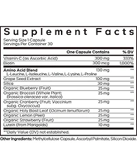 Amen Collagen Builder Supplement - Organic Whole Foods, Lutein, Vitamin C, Biotin, Lysine, Proline Collagen Boosters