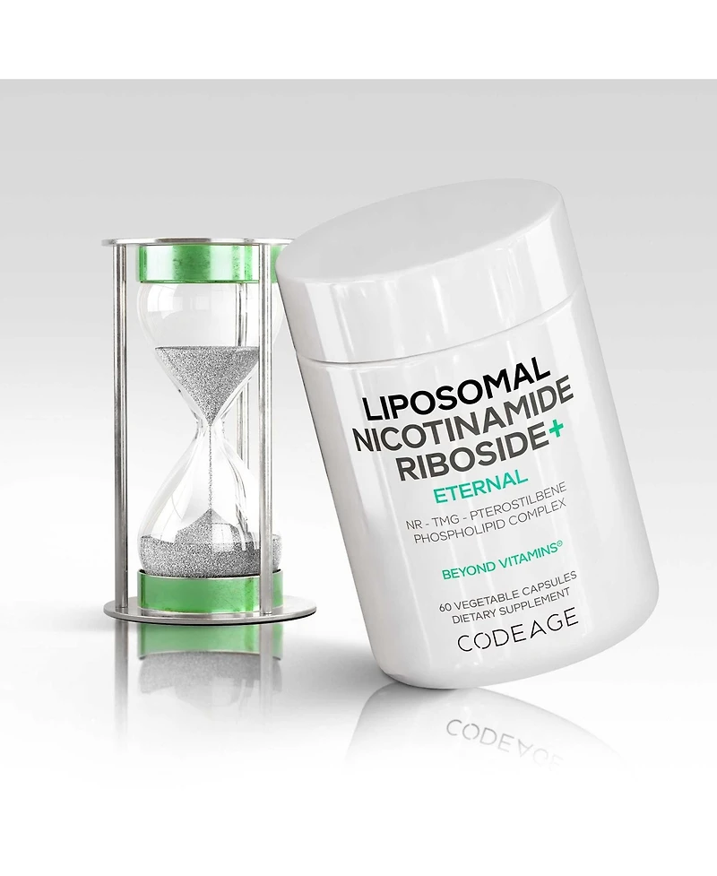 Codeage Liposomal Nicotinamide Riboside+ Supplement - 500 mg Nicotinamide Riboside - Betaine Anhydrous, Trans-Pterostilbene