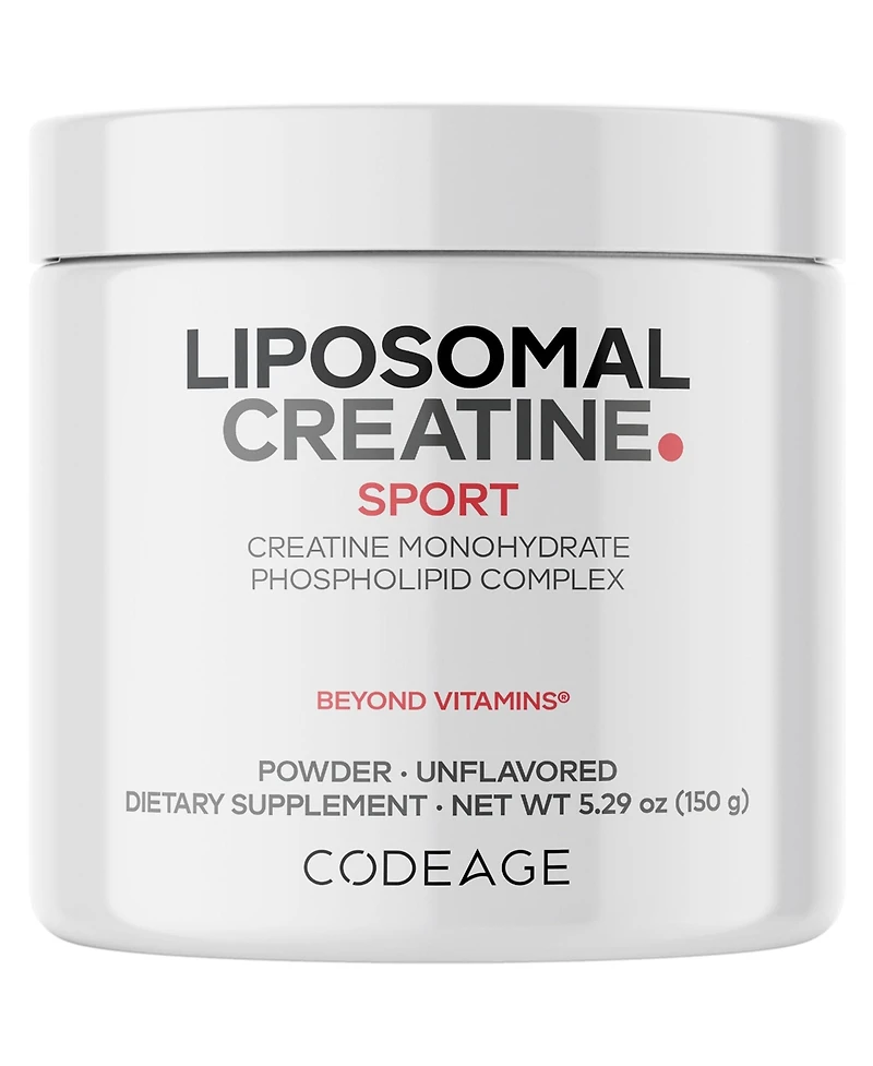 Codeage Liposomal Creatine Powder Supplement, Pure Creatine Monohydrate 5000mg, Pre Workout & Post Workouts
