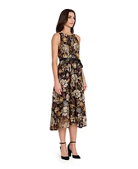 Tahari Asl Women's Embroidered High-Low Dress