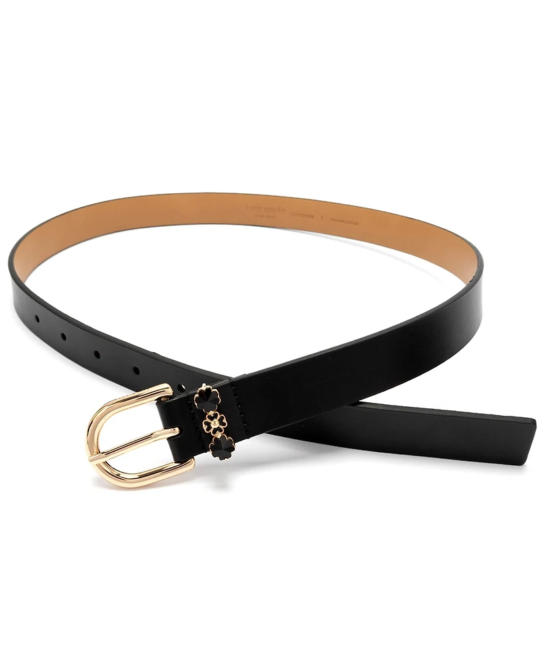 kate spade new york Women's Faceted Flower Buckle Belt