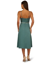 Adrianna Papell Women's Scoop Neck Midi Dress