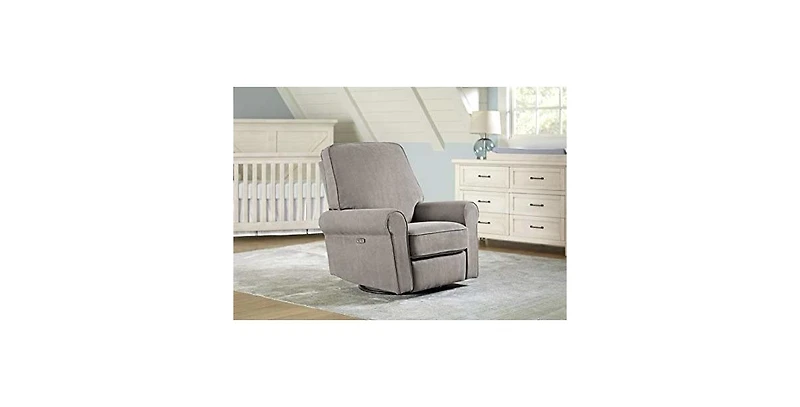 Westwood Design Savannah Fabric Power Glider and Recliner in Platinum Gray