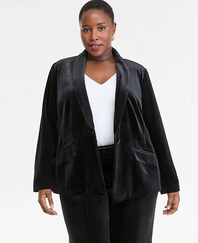 I.n.c. International Concepts Plus Velvet Blazer, Created for Macy's