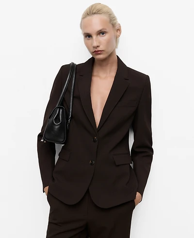 Mango Women's Straight-Fit Suit Jacket
