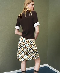 Mango Women's Short Checkered Skirt