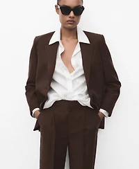 Mango Women's Lyocell Suit Straight Pants