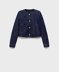 Mango Women's Denim Crop Jacket
