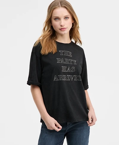 Boss Orange Women's Short-Sleeve Studded Party T-Shirt