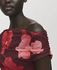 Mango Women's Asymmetrical Floral Dress