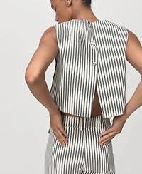 Mango Women's Buttons Striped Top