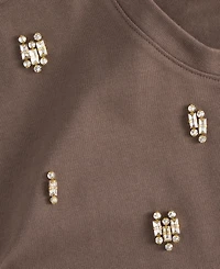I.n.c. International Concepts Women's Cotton Embellished Tee, Macy's Exclusive