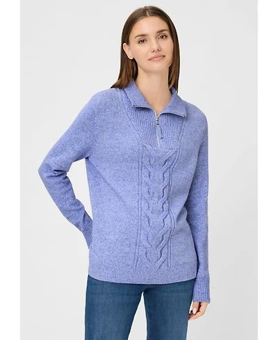 Olsen Women's 1/4 Zip Mock Neck Sweater
