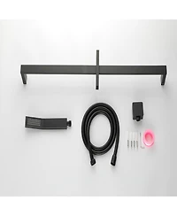 Rainsken Handheld Shower with 28-Inch Slide Bar and 59-Inch Hose,Black