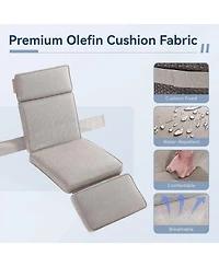 Gymojoy SleekArm Wicker 1-Piece Outdoor Chaise Lounge Chair, Patio Adjuestment Recliner with Olefin Cushion