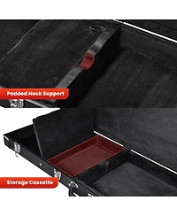 Yescom Universal Rectangular Electric Guitar Hard Case w/ Folding Guitar Floor Stand