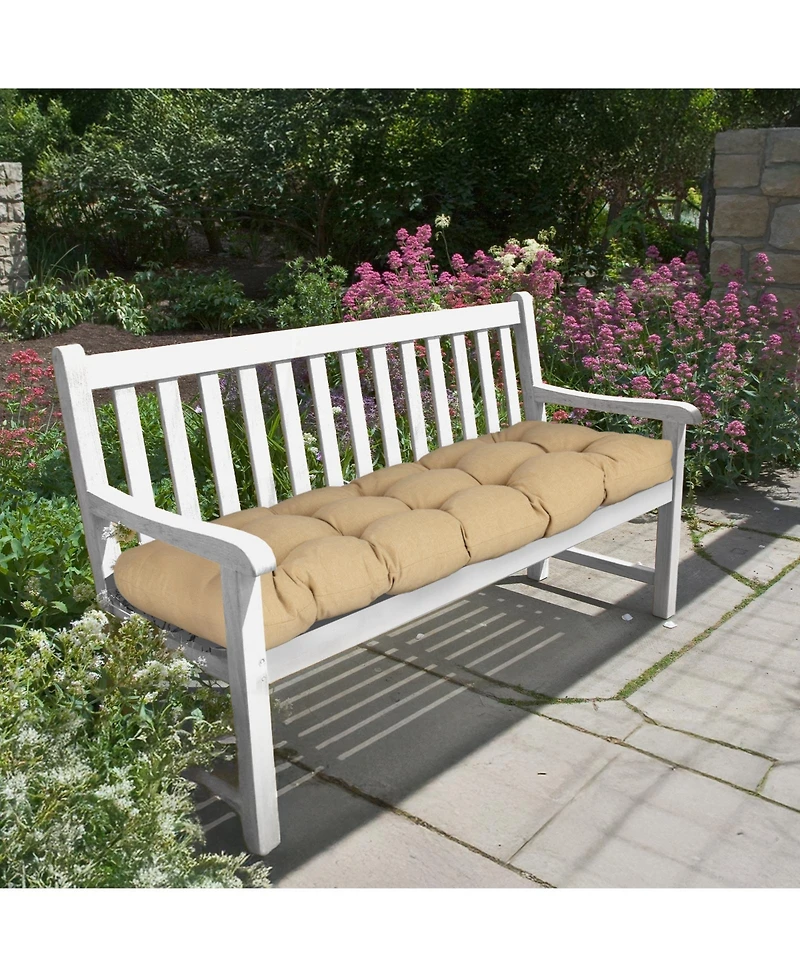 Aoodor 46" x 19.7" 5.1" Outdoor Polyester Tufted Bench Cushion, Water-resistant & Fade-Resistant, Cushion for Love Seat