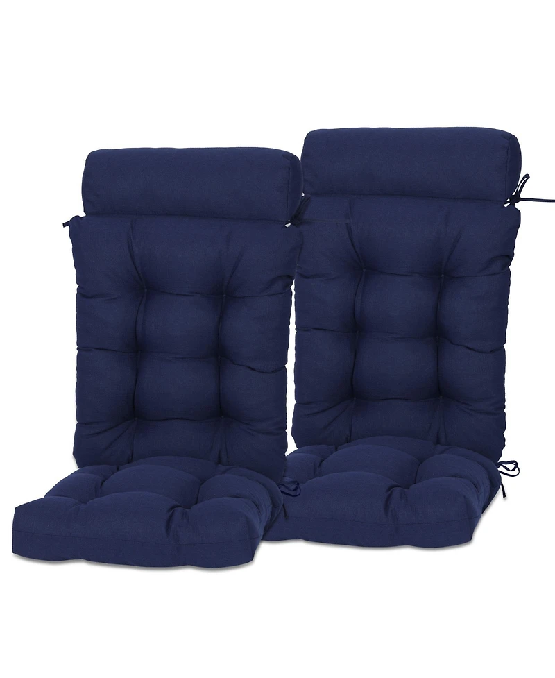 Aoodor Tufted Rocking Chair Cushion, High Back Cushion with Waterproof and Fade-Resistant, Set of 2