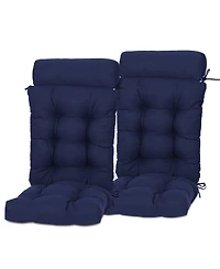 Aoodor Tufted Rocking Chair Cushion, High Back Cushion with Waterproof and Fade-Resistant, Set of 2