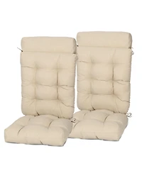 Aoodor Tufted Rocking Chair Cushion, High Back Chair Cushion with Waterproof and Fade-Resistant, Set of 2