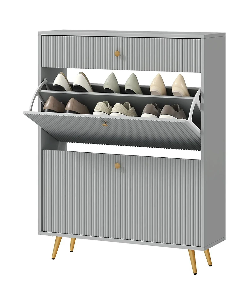 Slickblue Shoe Cabinet with Adjustable Shoe Rack for Organized and Space-Saving Storage For Entryway