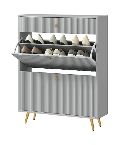 Slickblue Shoe Cabinet with Adjustable Shoe Rack for Organized and Space-Saving Storage For Entryway
