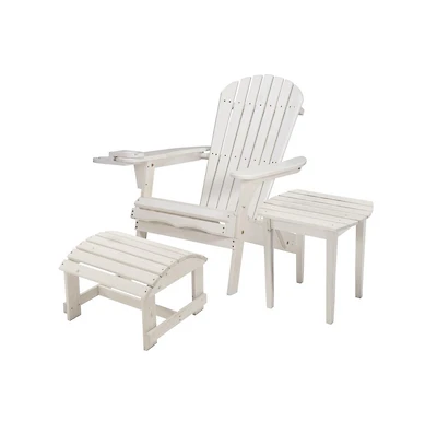Jiallo Foldable Adirondack Chair With Cup Holder Bristro Set With Ottoman