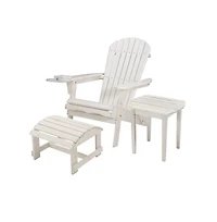 Jiallo Foldable Adirondack Chair With Cup Holder Bristro Set With Ottoman